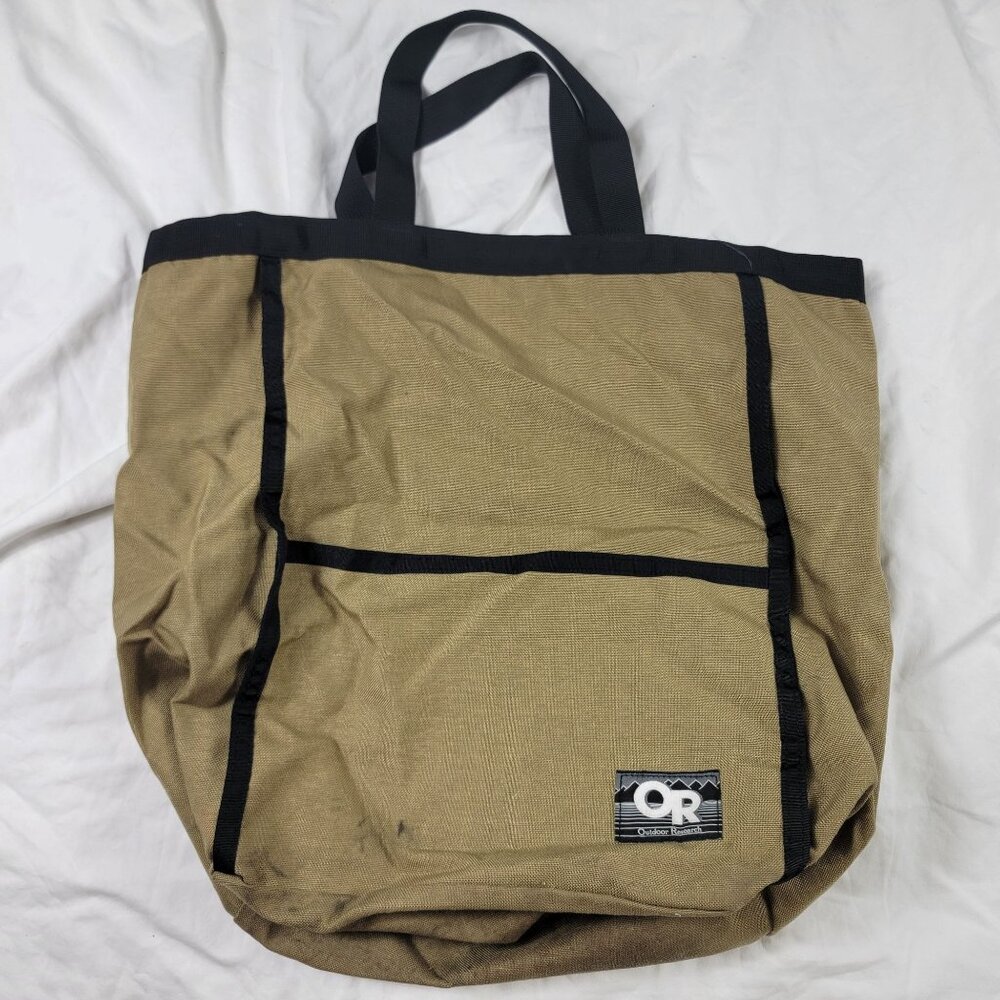 Outdoor Research Canvas Tan Black Tote Bag With Handles Travel Casual Outdoors